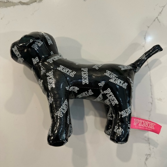 Pink Victoria's Secret Black and White Plastic Dog Small  EUC - Picture 1 of 7